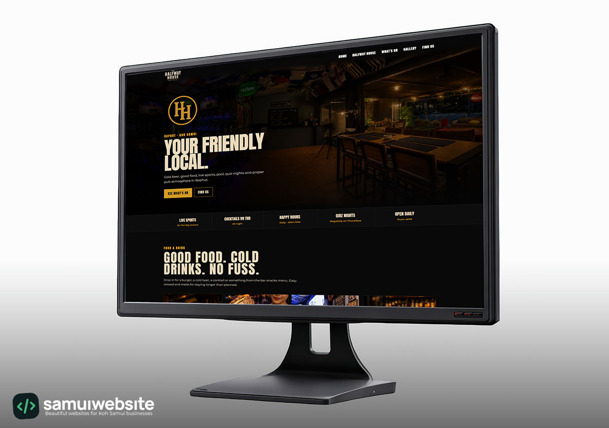 The Halfway House Koh Samui website preview