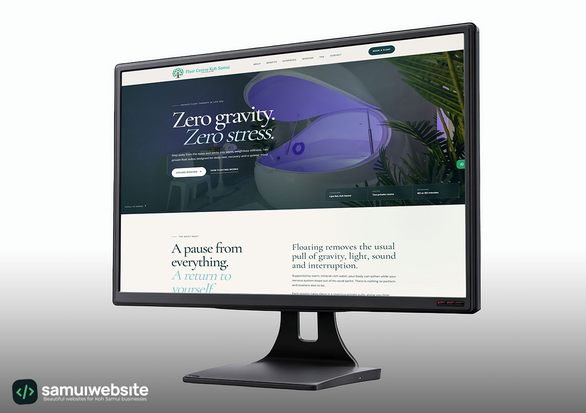Samui Float Centre website preview