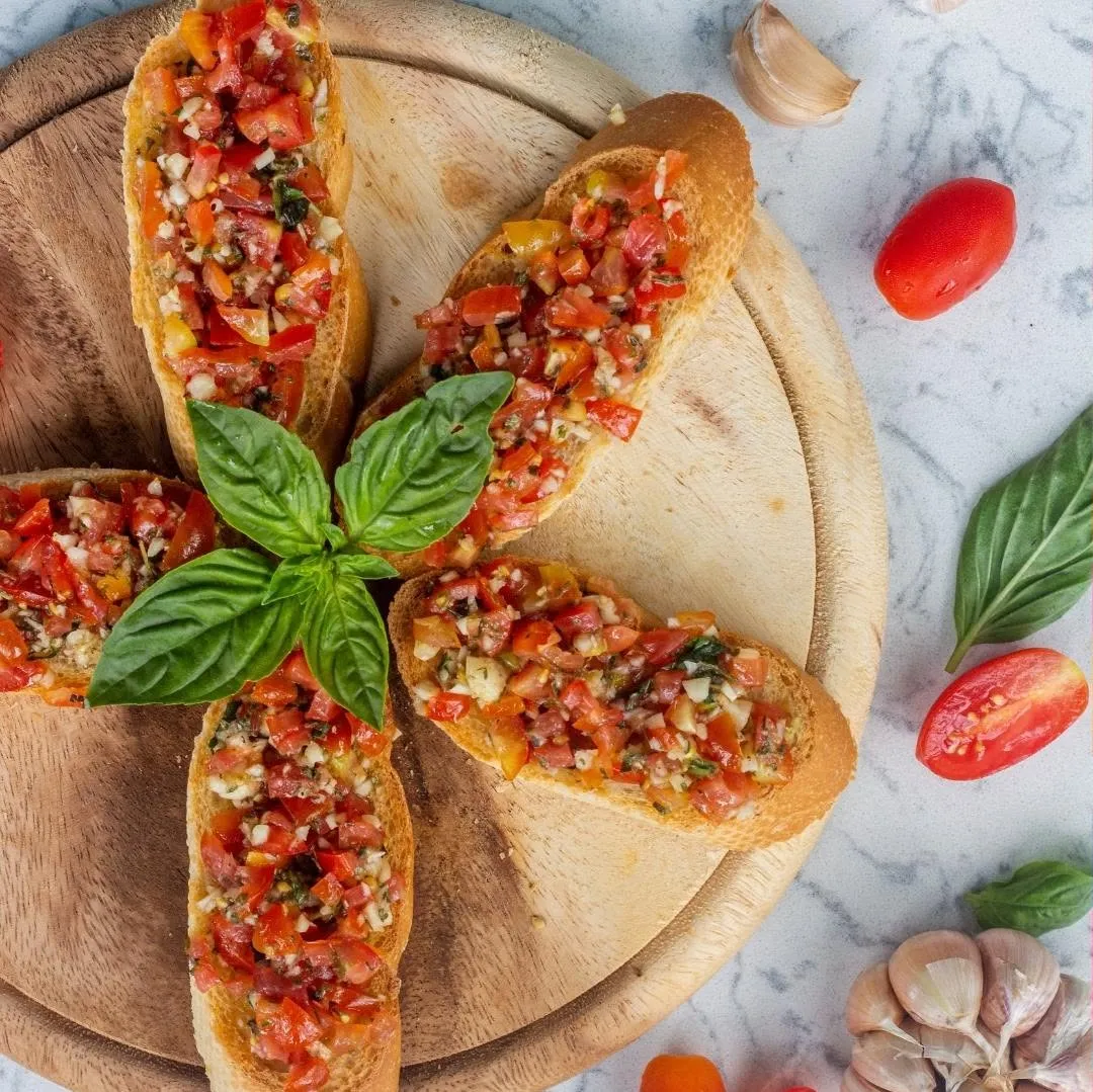 Tomato and basil bruschetta