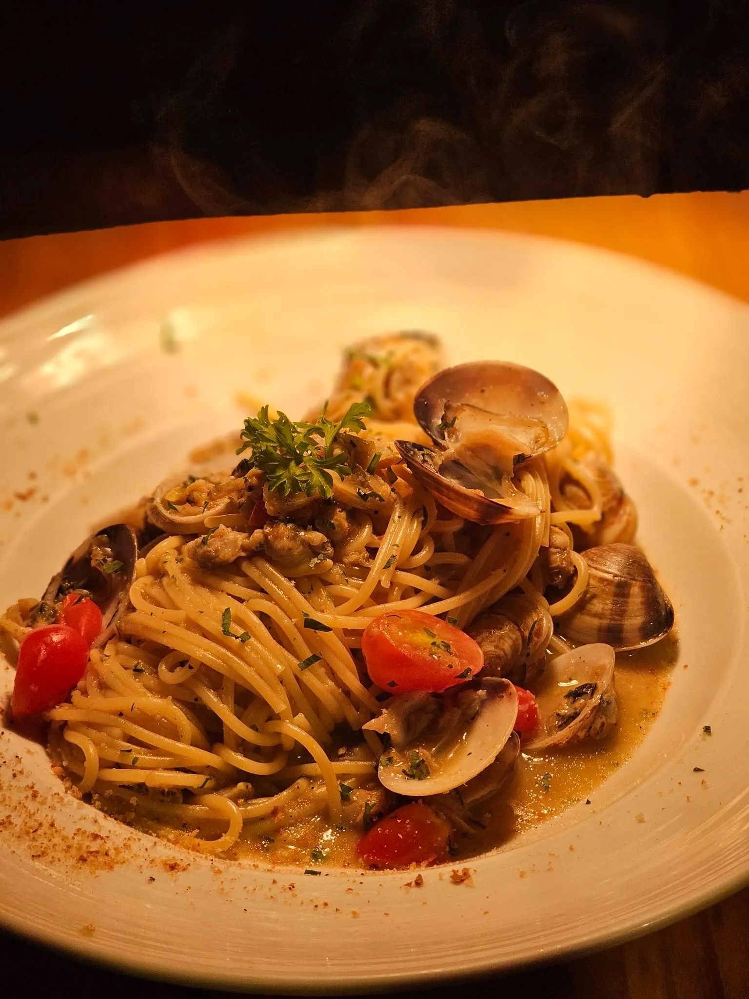 Freshly prepared creamy Italian pasta