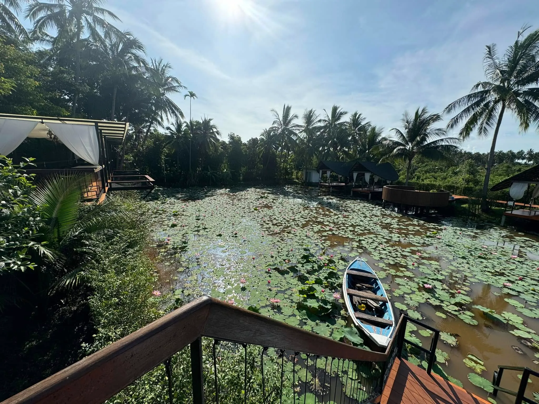 Private lotus pond salas surrounded by tropical gardens