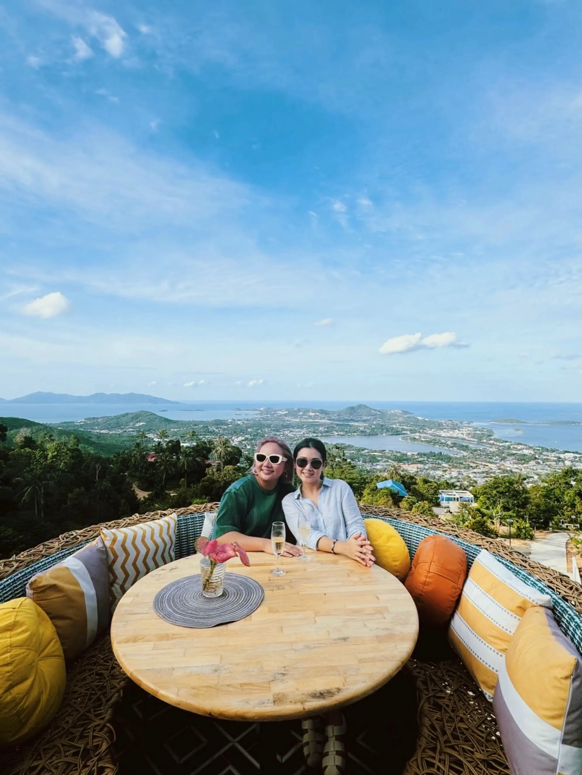 Private basket seating overlooking Koh Samui