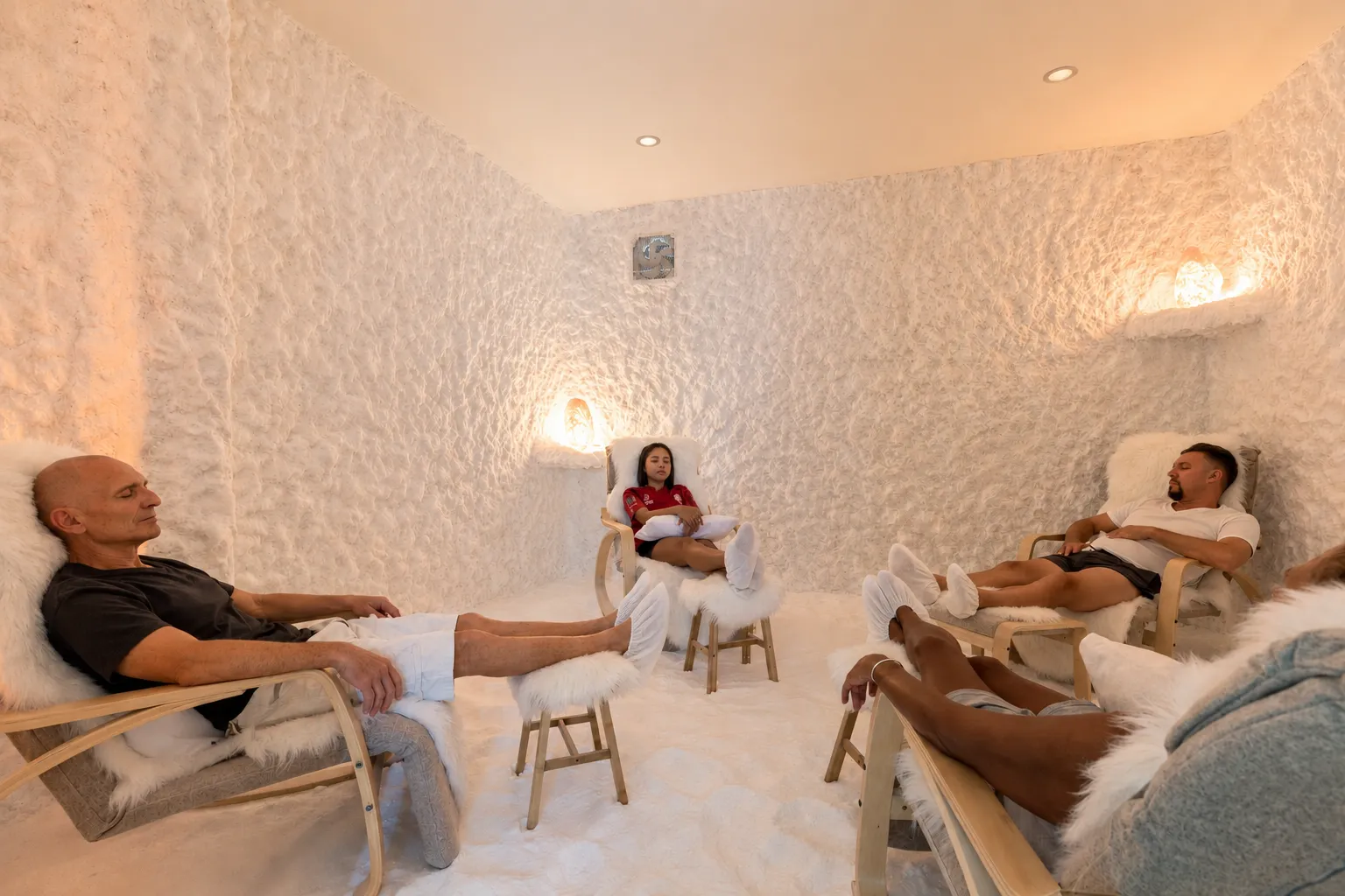 Guest being welcomed with tea at The Salt Room Koh Samui